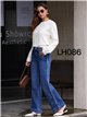 Jeans wide leg trenza lateral