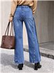 Jeans wide leg bandas laterales