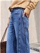 Jeans wide leg bandas laterales