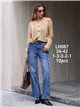 Jeans wide leg bandas laterales