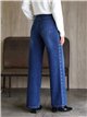 Jeans a gamba larga con occhielli laterali