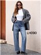 Jeans balloon lavado ojales