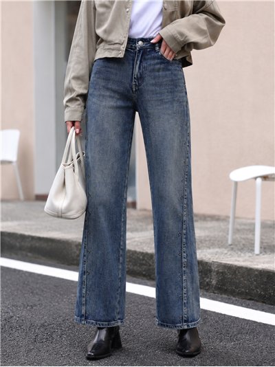 Jeans wide leg vintage ojales