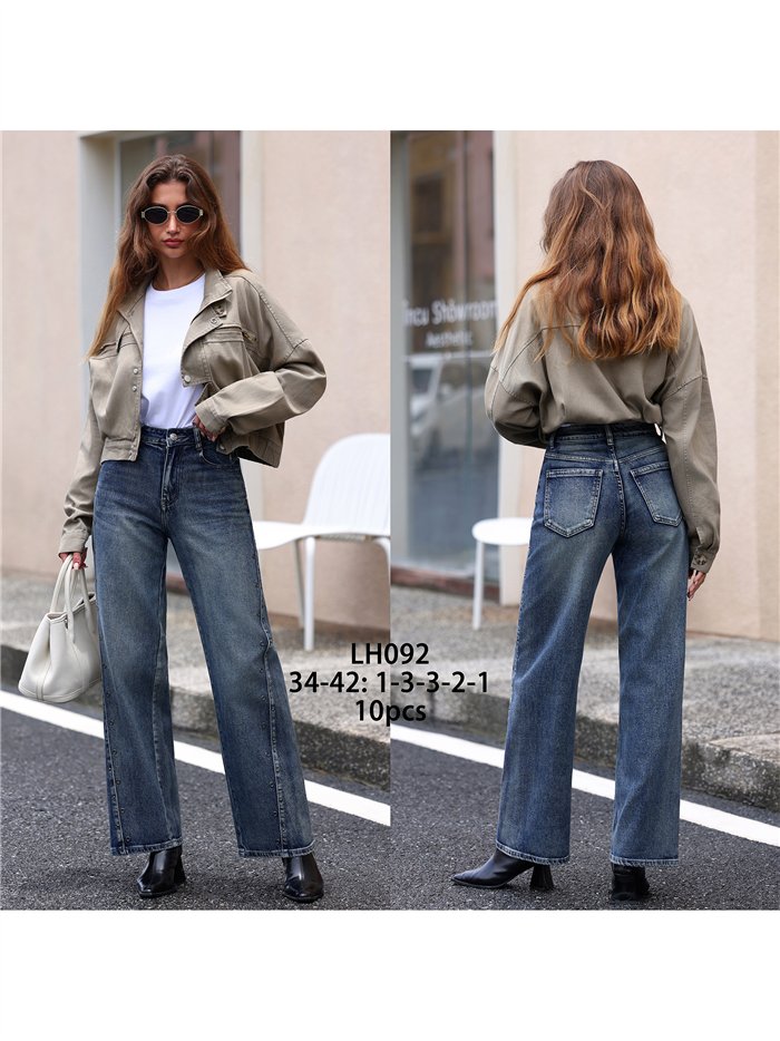 Jeans wide leg vintage ojales