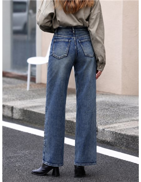 Jeans wide leg vintage ojales