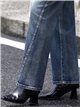 Jeans wide leg vintage ojales