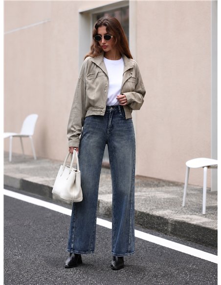 Jeans wide leg vintage ojales
