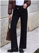 Jeans wide leg negros cintura cruzada