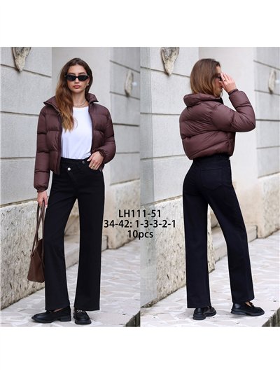Jeans wide leg negros cintura cruzada 2