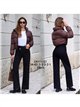 Jeans wide leg negros cintura cruzada