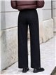 Jeans wide leg negros cintura cruzada