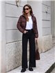 Jeans wide leg negros cintura cruzada