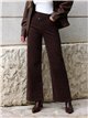 Jeans wide leg chocolate cintura cruzada