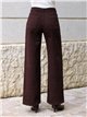 Jeans wide leg chocolate cintura cruzada