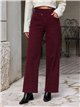 Jeans wide leg vino cintura cruzada