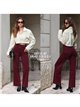 Jeans wide leg vino cintura cruzada