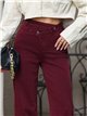 Jeans wide leg vino cintura cruzada