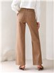 Jeans wide leg camel cintura cruzada