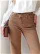 Jeans wide leg camel cintura cruzada