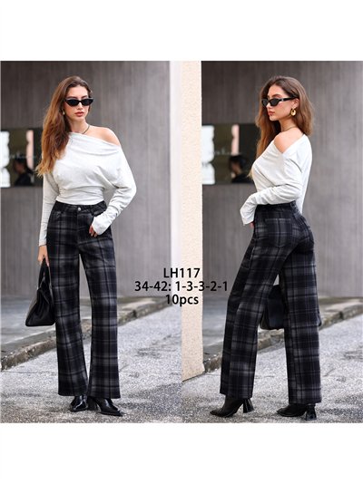 Jeans wide leg de cuadros 2