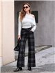 Jeans wide leg de cuadros