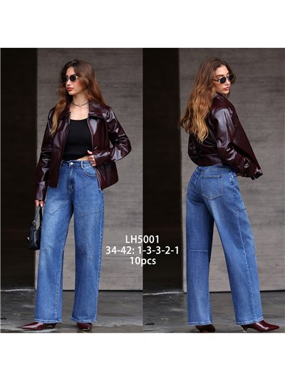 Jeans barrel tachuelas geométricas 2
