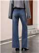 Jeans wide leg cintura cruzada