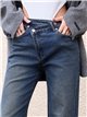 Jeans wide leg cintura cruzada
