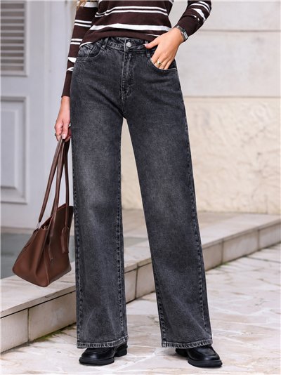 Jeans wide leg gris lavado