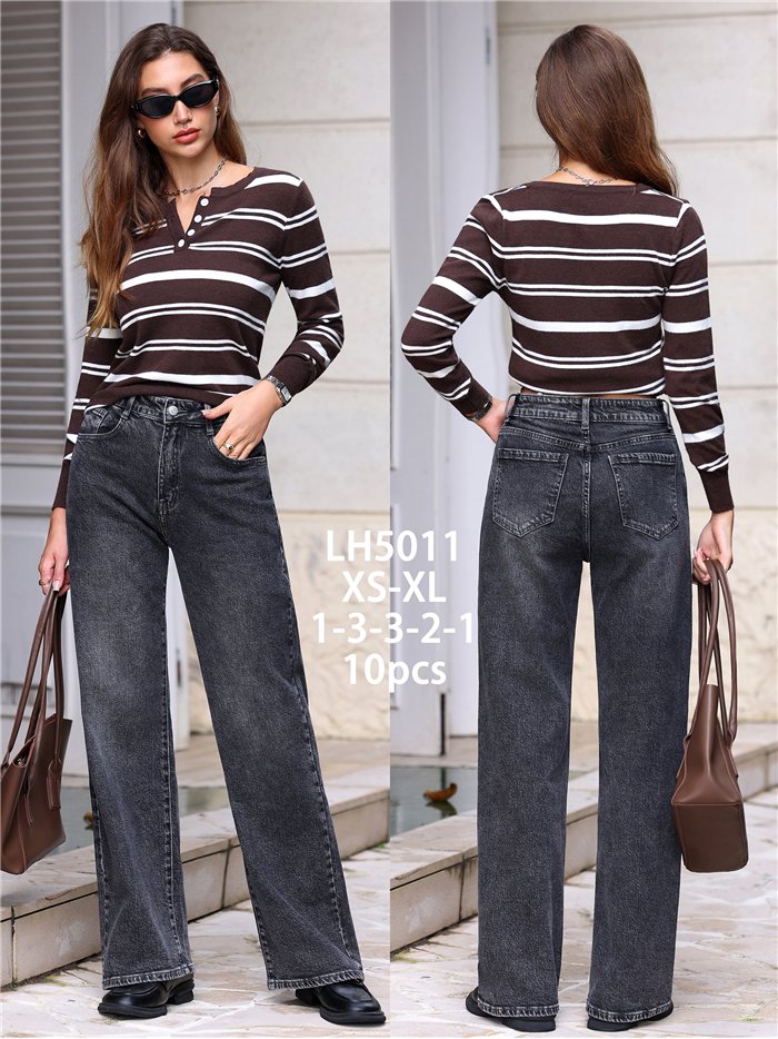 Jeans wide leg gris lavado