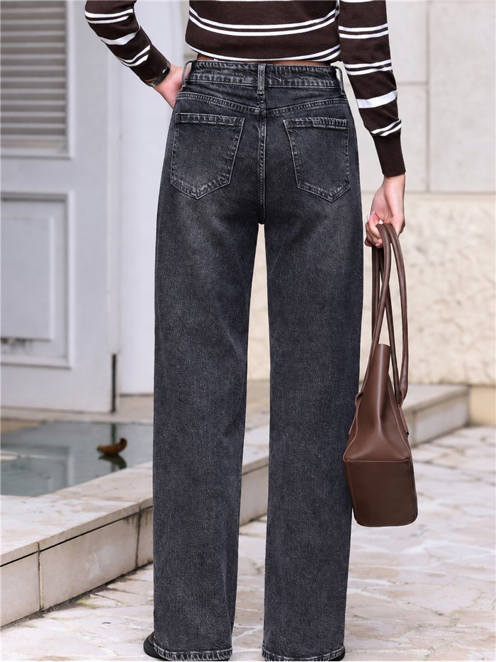 Jeans wide leg gris lavado