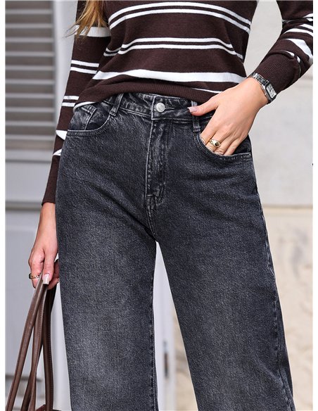 Jeans wide leg gris lavado