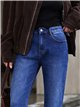 Jeans mom fit bajo vuelto