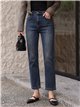 Jeans rectos cropped lavado vintage