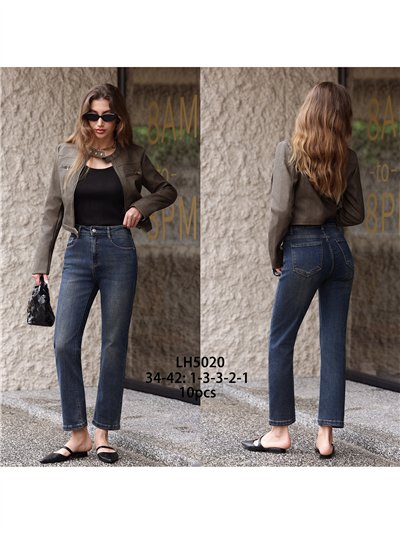 Jeans rectos cropped lavado vintage 2