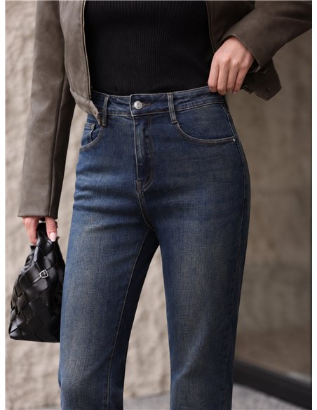 Jeans rectos cropped lavado vintage
