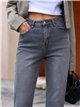 Grey cropped straight jeans