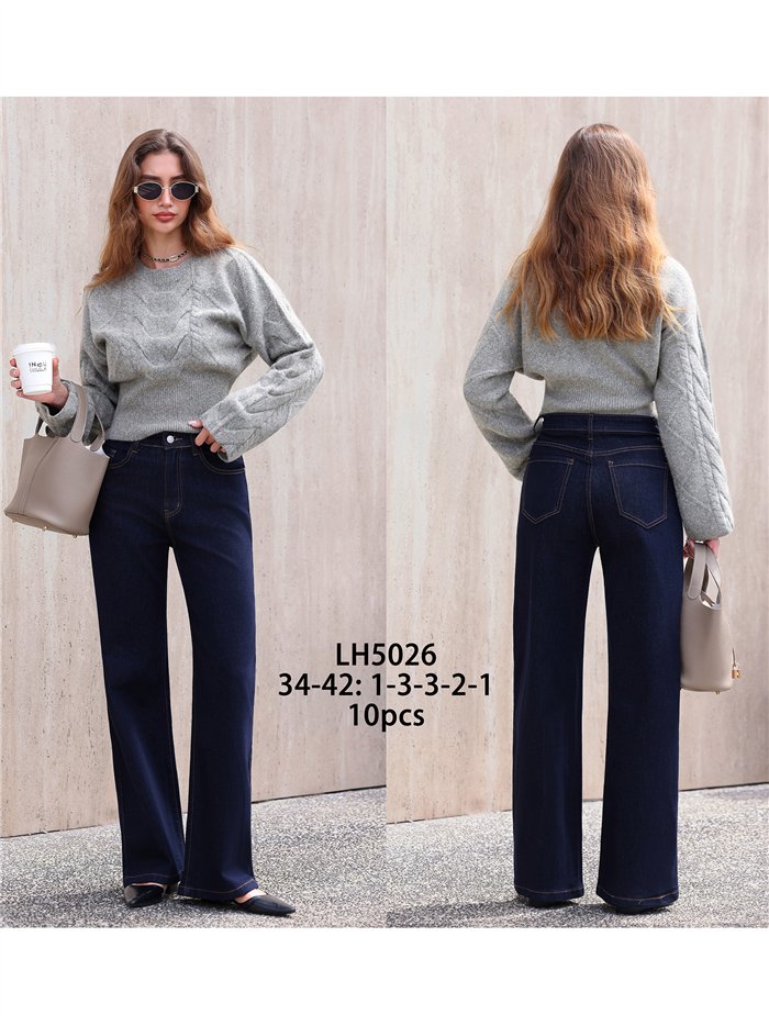 Jeans wide leg azul índigo