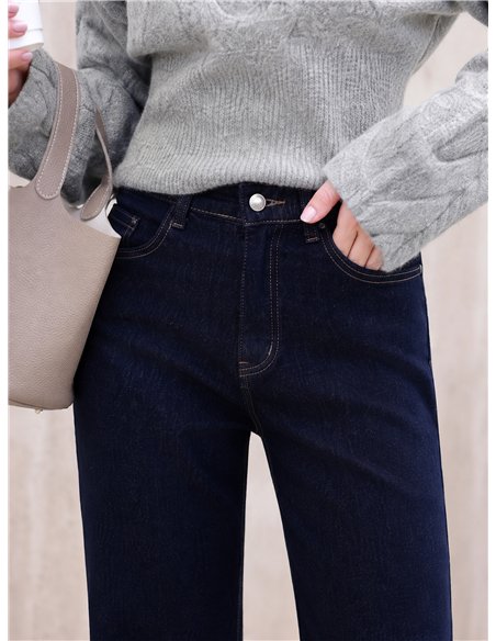 Jeans wide leg azul índigo