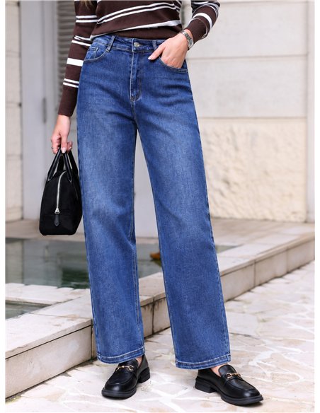 Jeans balloon azul medio
