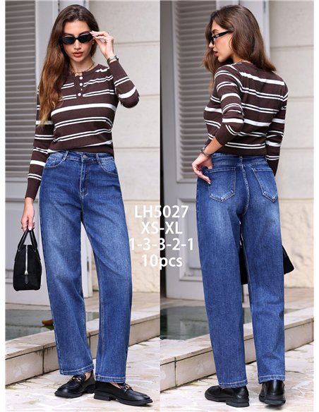 Jeans balloon azul medio