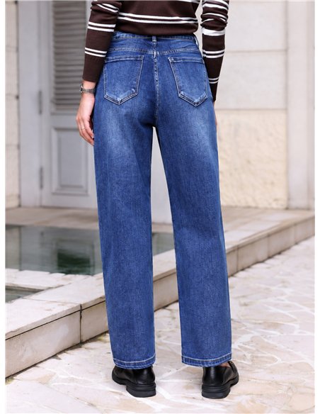 Jeans balloon azul medio