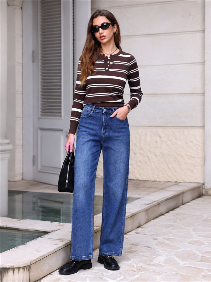 Jeans balloon azul medio