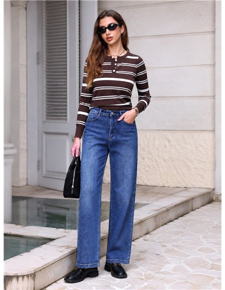 Jeans balloon azul medio