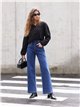 Jeans wide leg botones dorados
