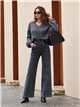 Jeans wide leg gris botones