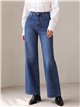 Jeans wide leg azul lavado