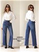 Jeans wide leg azul lavado