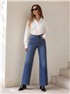 Jeans wide leg azul lavado