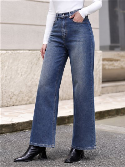 Jeans wide leg efecto vintage